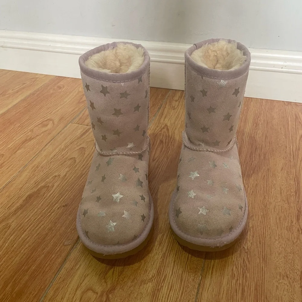 UGG Kids Pink Star Sheepskin Boots